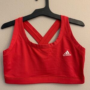 Adidas Climalite Womens Red Sports Bra Criss Cross Size Medium